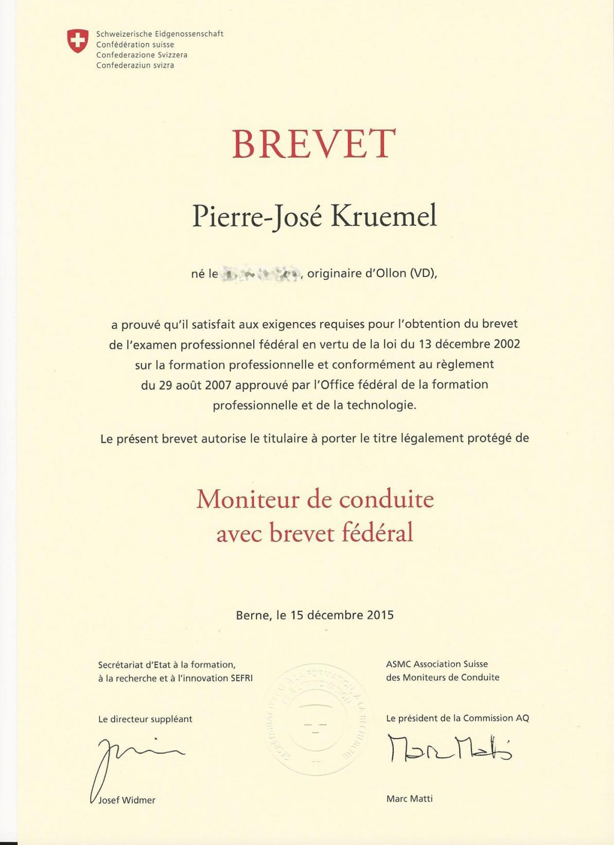 Mon brevet